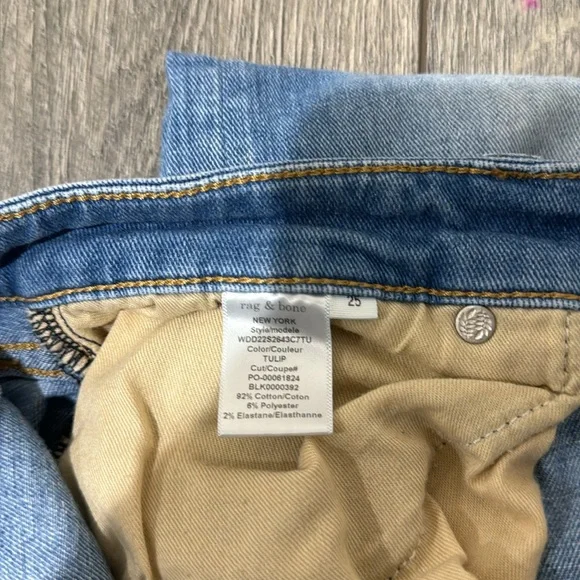 • rag & bone • Women’s Dre Low Rise Slim Boyfriend Jeans in Tulip Blue 25 - Picture 4 of 5